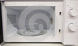Open empty new microwaveÃÂ , Inside of the microwave oven